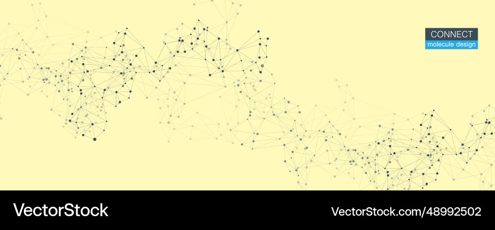 Abstract connect dots and lines on yellow Abstract connect dots and lines on yellow vector image