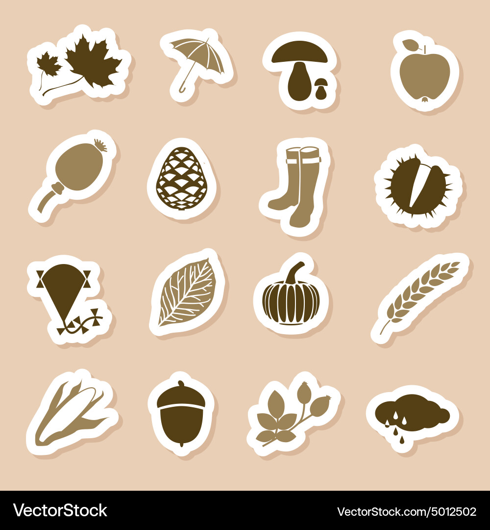 Autumn Icon Set Royalty Free Vector Image - VectorStock