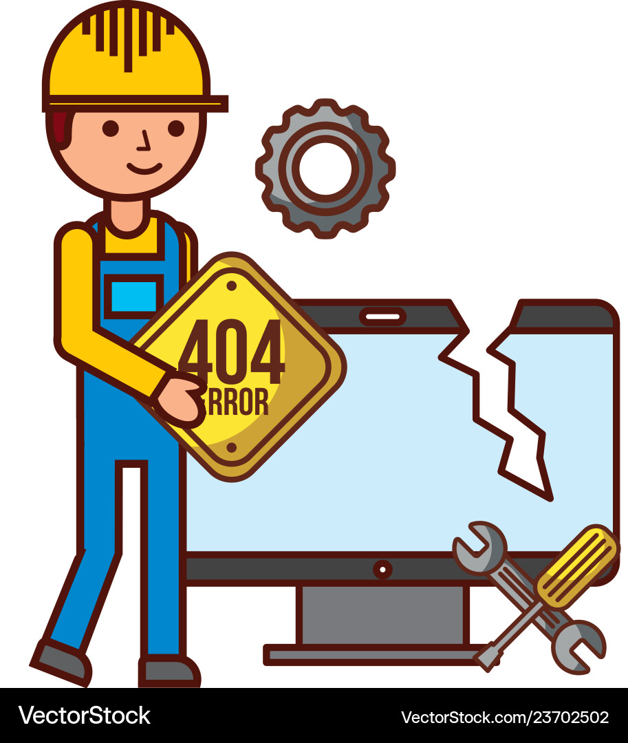 Builder computer support tools error Builder computer support tools error vector image