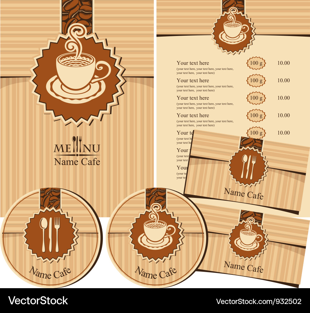 Cafe Elements & Patterns Vector Image