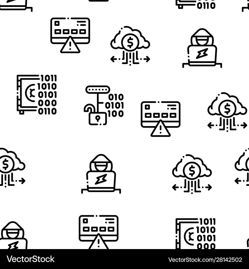 Carder hacker seamless pattern vector image