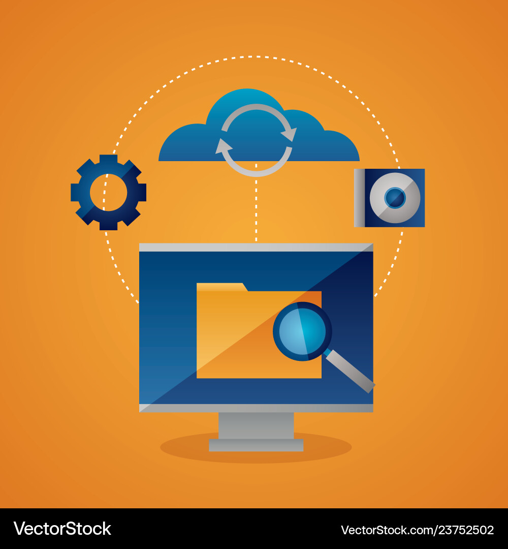 Cloud computing concept vector image