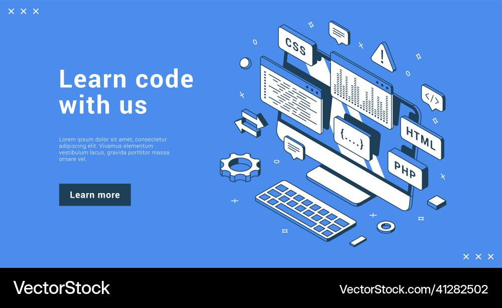 Coding School Website Banner Vector Image