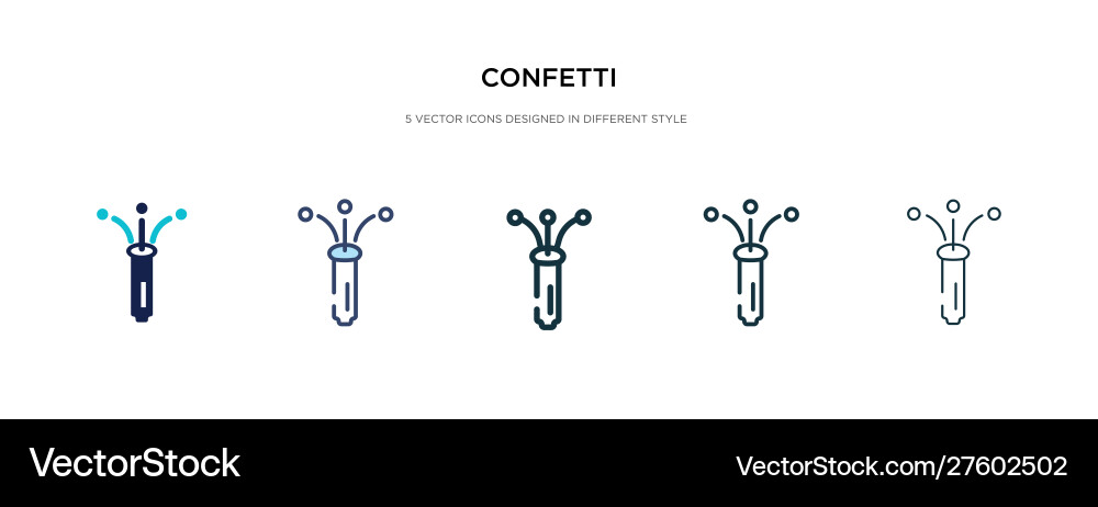 Confetti icon in different style two colored Confetti icon in different style two colored vector image