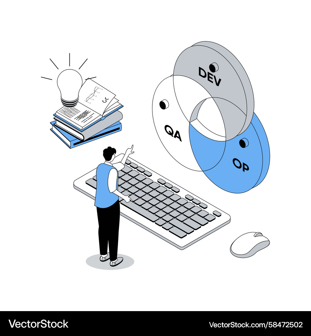 DevOps Isometric Workflow Vector Image