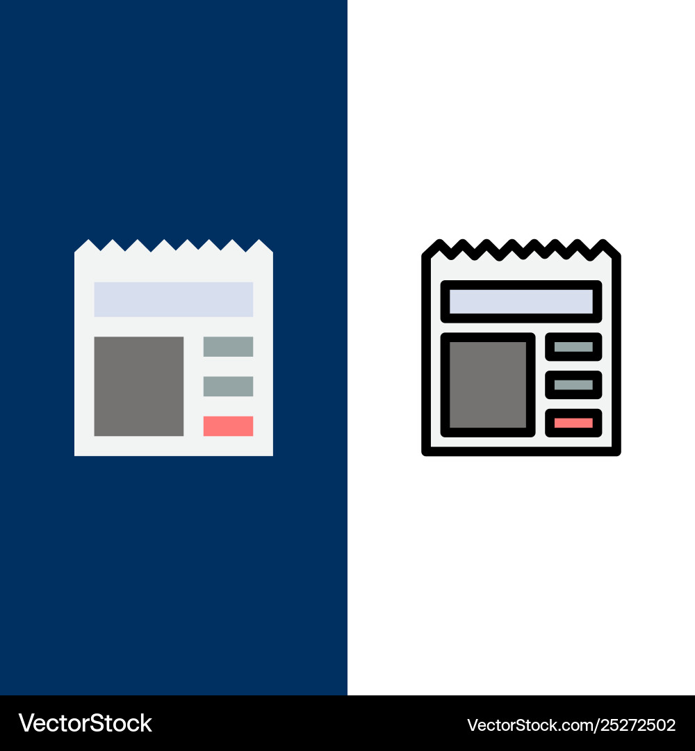 Document basic ui bank icons flat and line filled Document basic ui bank icons flat and line filled Vector Image