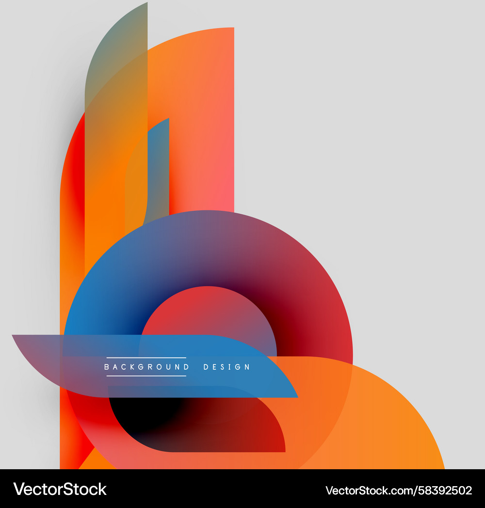 Dynamic Overlapping Shapes - Gradient Colors Vector Image