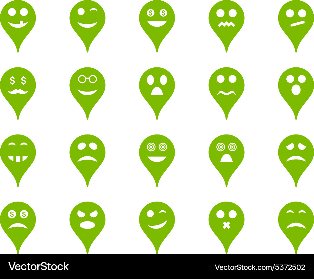 Emotion map marker icons Vector Image