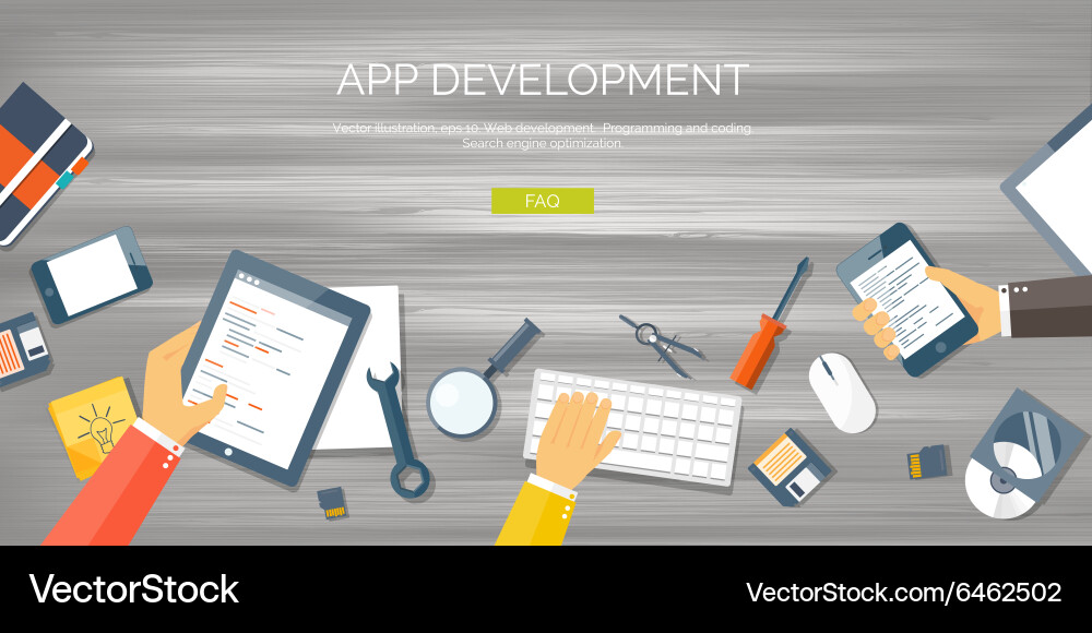 Flat background coding Vector Image