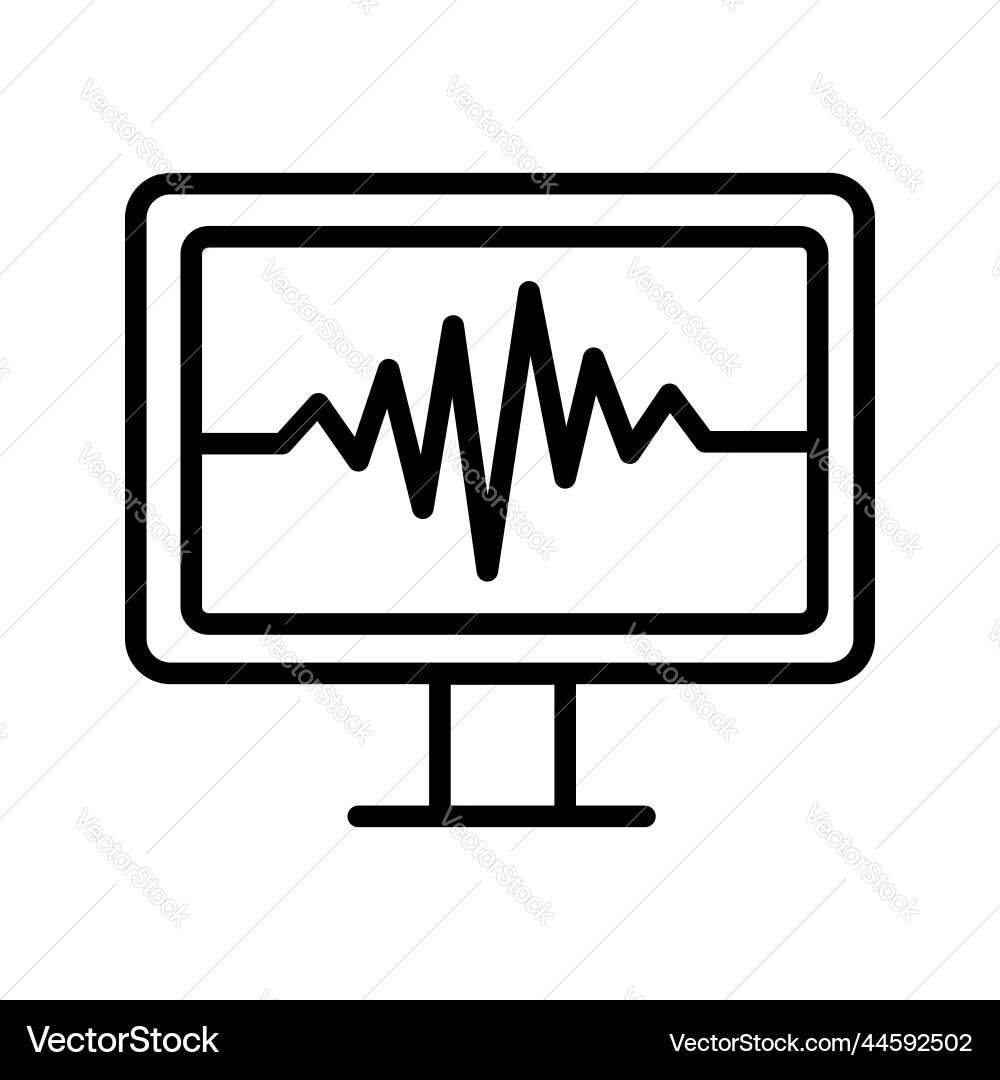 Heart rate on computer monitor icon Vector Image