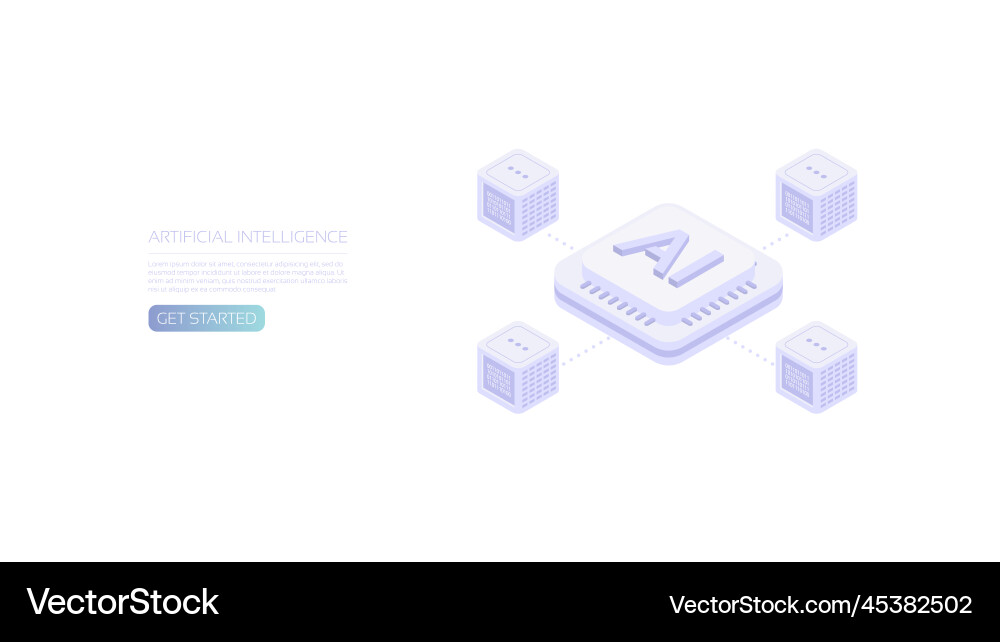 Isometric artificial intelligence Isometric artificial intelligence vector image