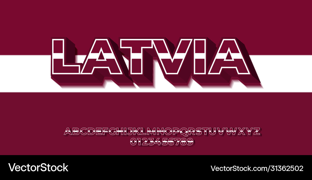 Latvia flag color text style design templates Vector Image