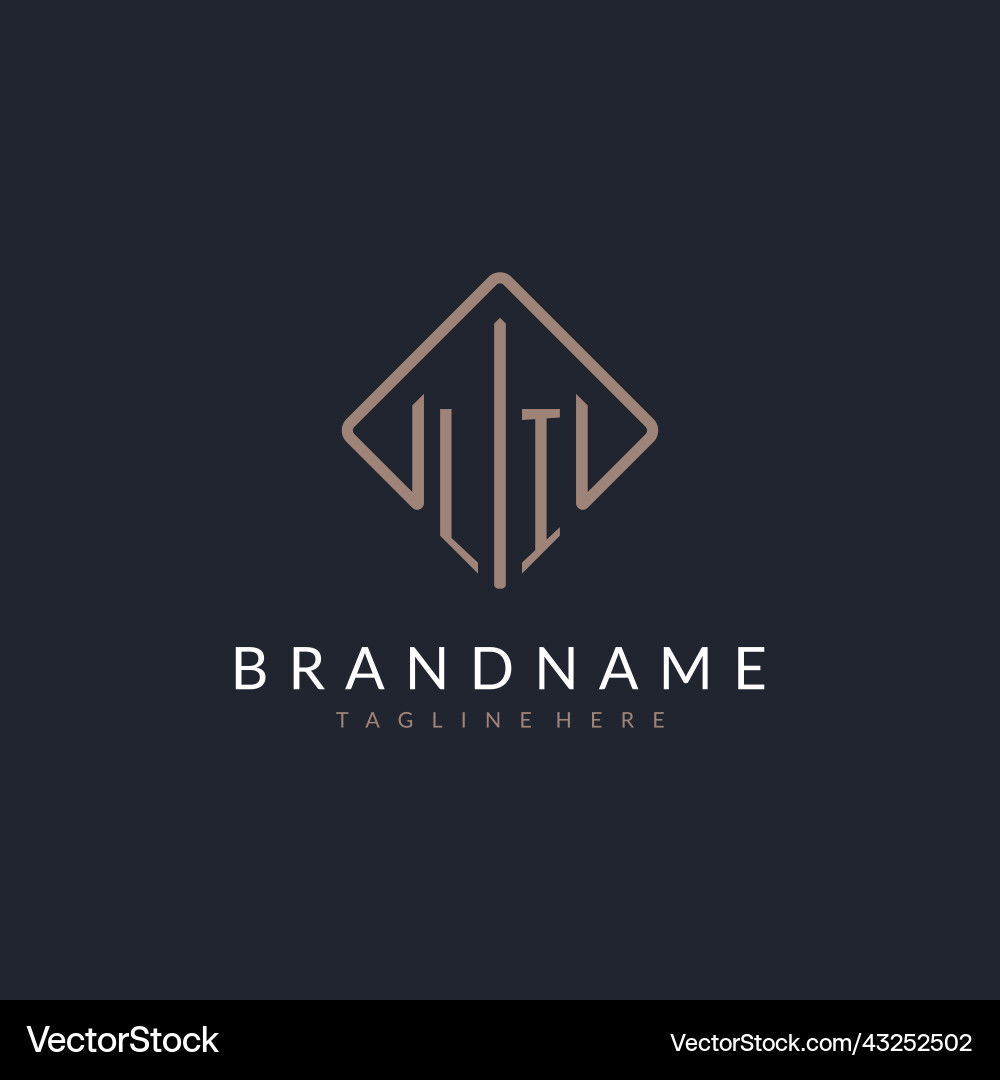 Li initial logo with curved rectangle style design Li initial logo with curved rectangle style design Vector Image