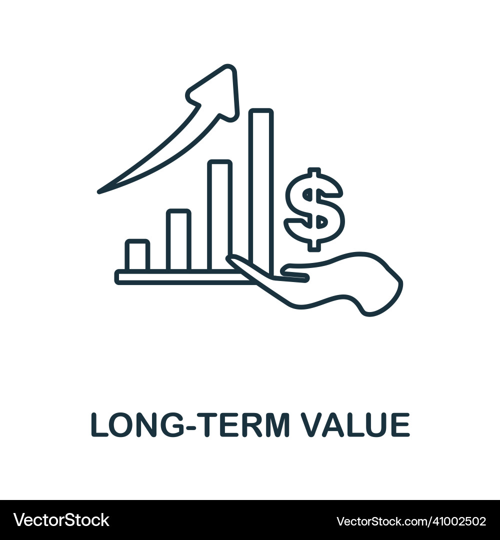 Long-term value icon line element from digital Long-term value icon line element from digital Vector Image