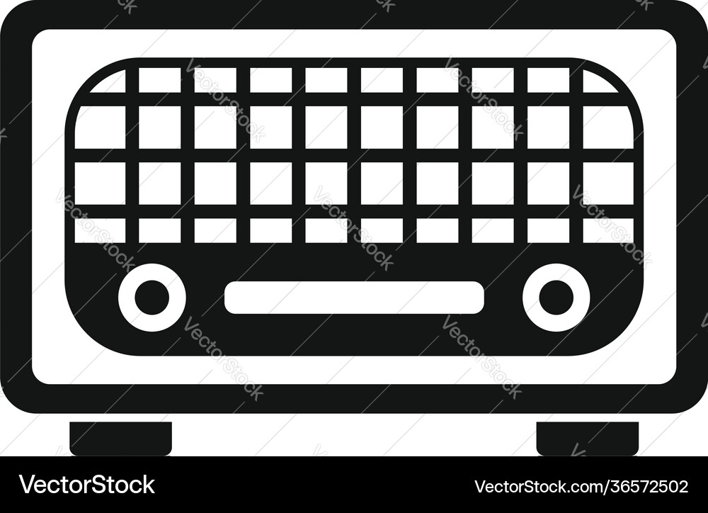 Old radio icon simple style Old radio icon simple style Vector Image