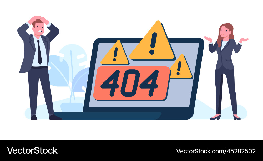 Operating system 404 error employees work Operating system 404 error employees work vector image