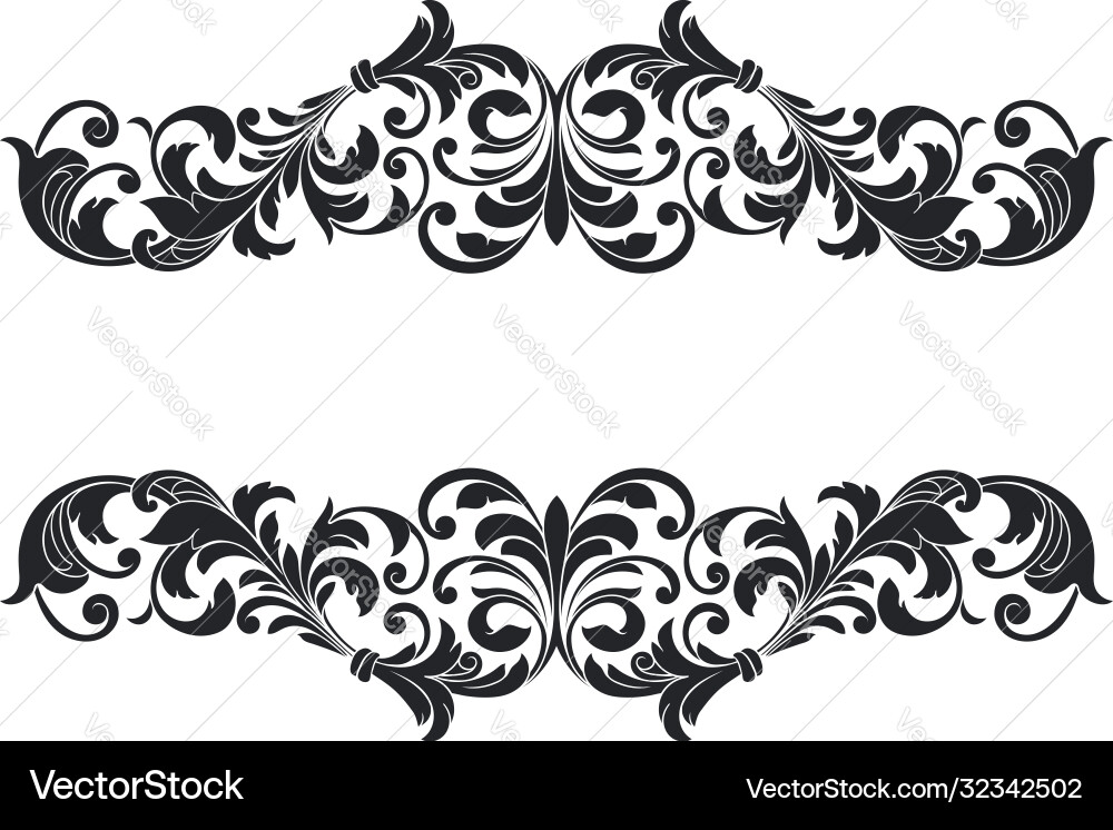Ornate frame scroll element Ornate frame scroll element Vector Image