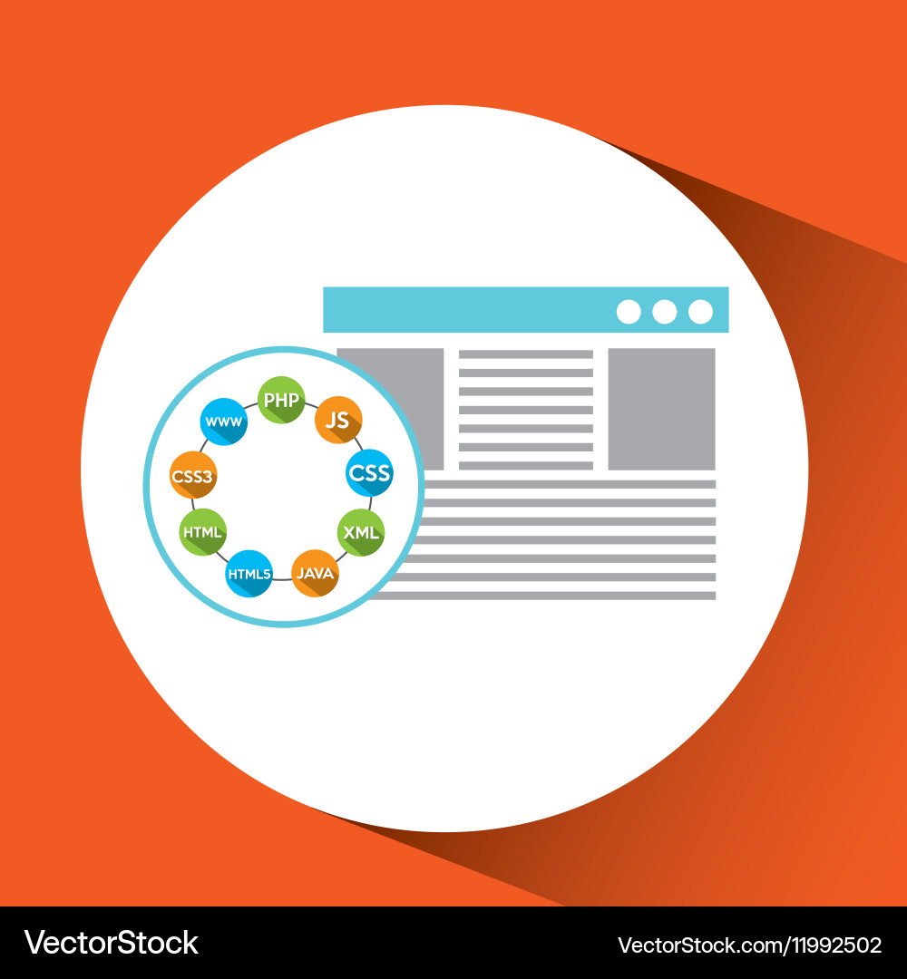 Programming languages web page vector image