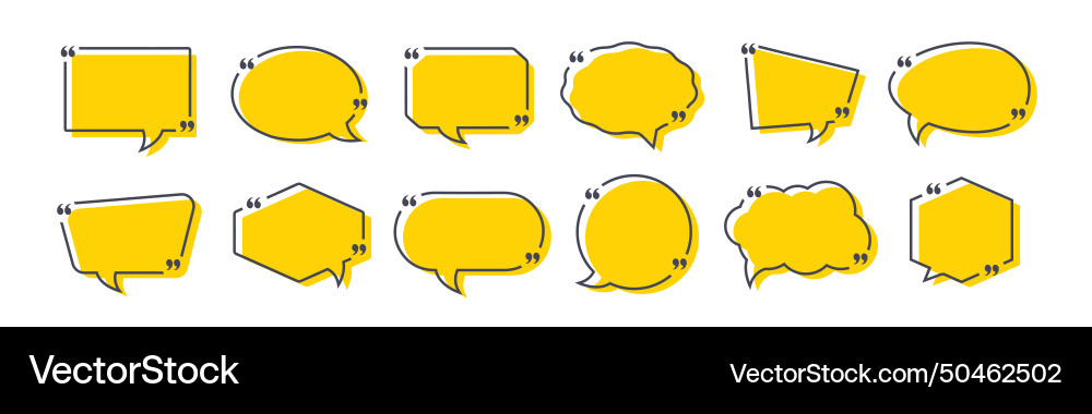 Quote box frame set texting boxes blank Quote box frame set texting boxes blank Vector Image