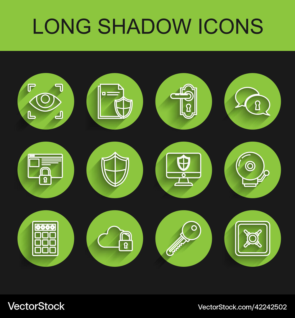 Set line password protection and safety access vector image