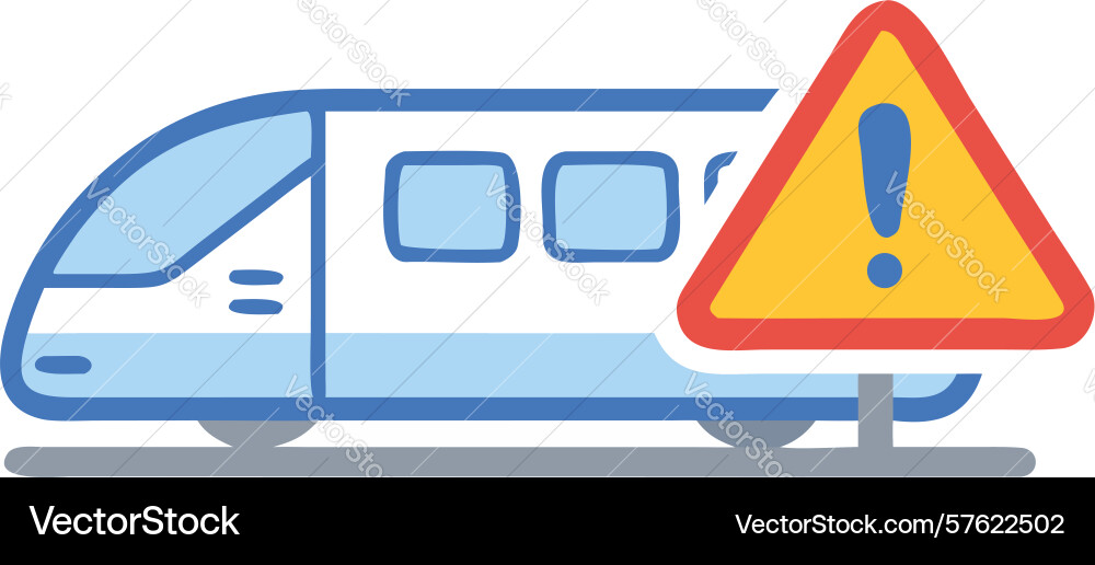 Train problem alert warning design generative ai vector image