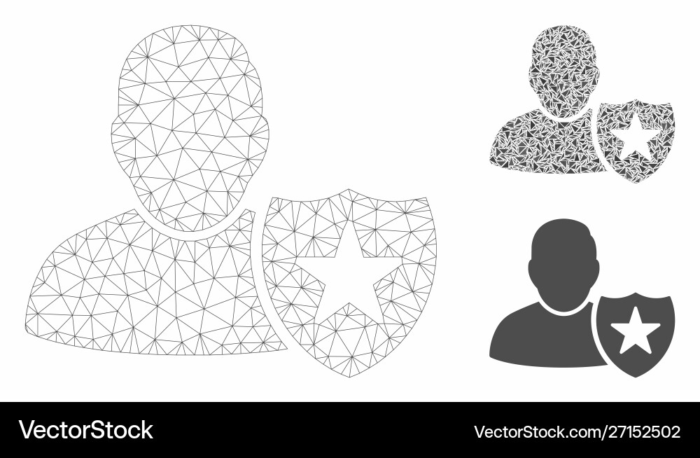 User protection shield mesh wire frame User protection shield mesh wire frame vector image