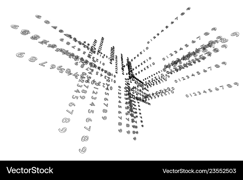 Abstract Number Stream Background vector image