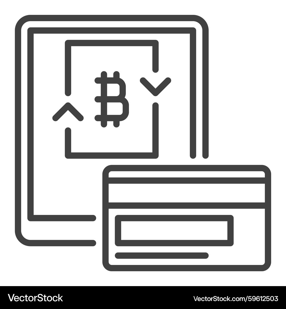 Bitcoin Payment Icon - Tablet & Crypto – Royalty-Free Vector | VectorStock