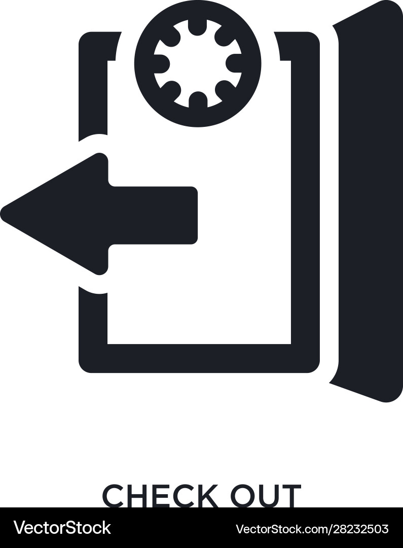 Black check out isolated icon simple element from vector image
