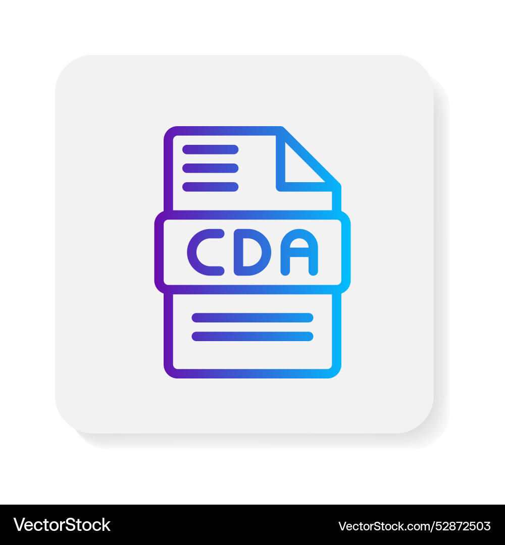 Cda document file flat icons files type symbol Vector Image