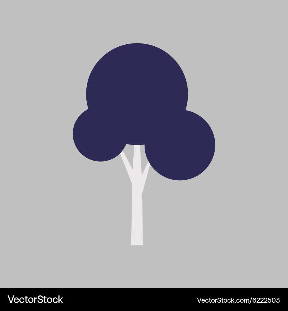 Flat with shadow icon and mobile application tree Vector Image