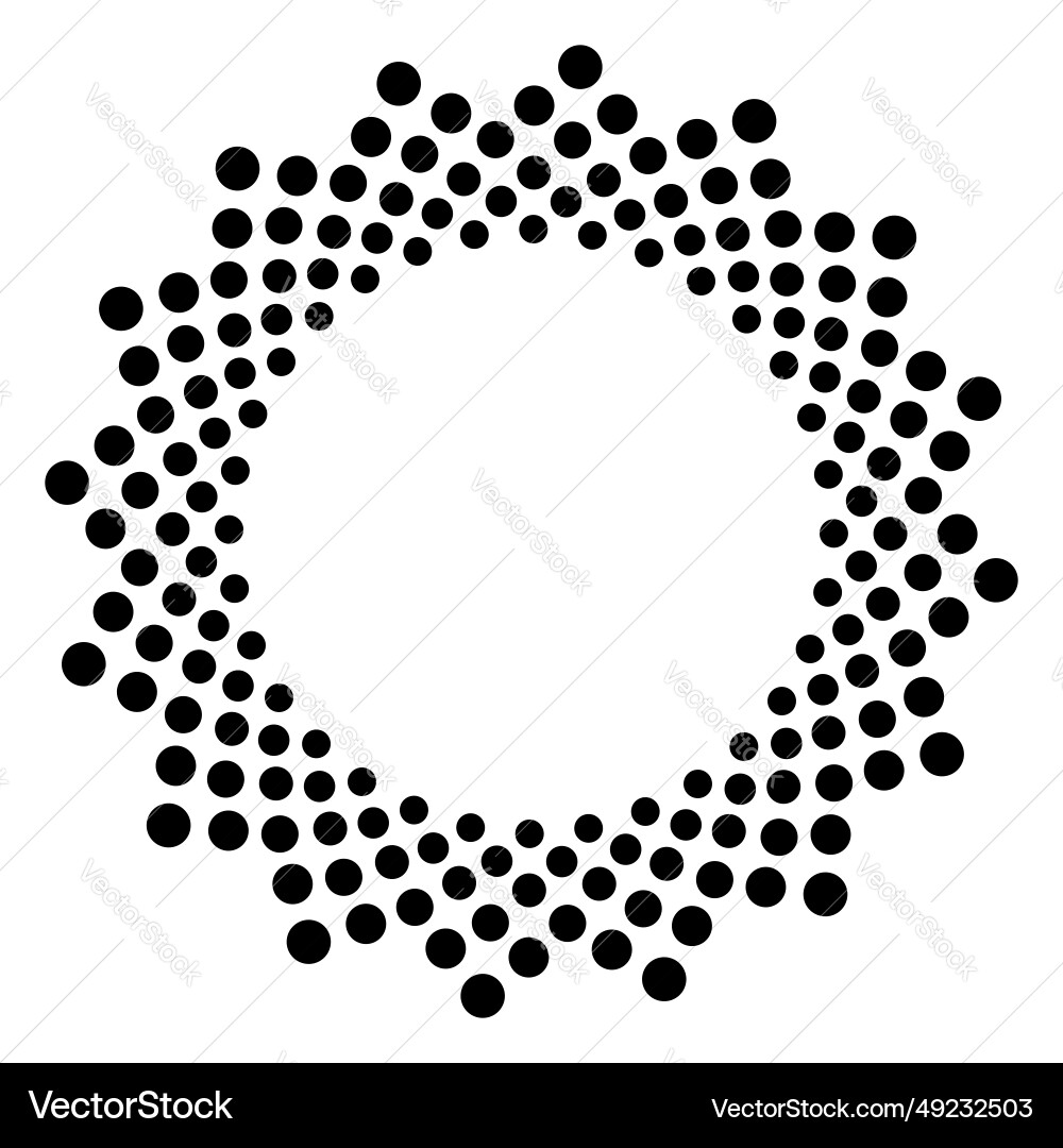 Geometric pattern dotted circle frame vector image