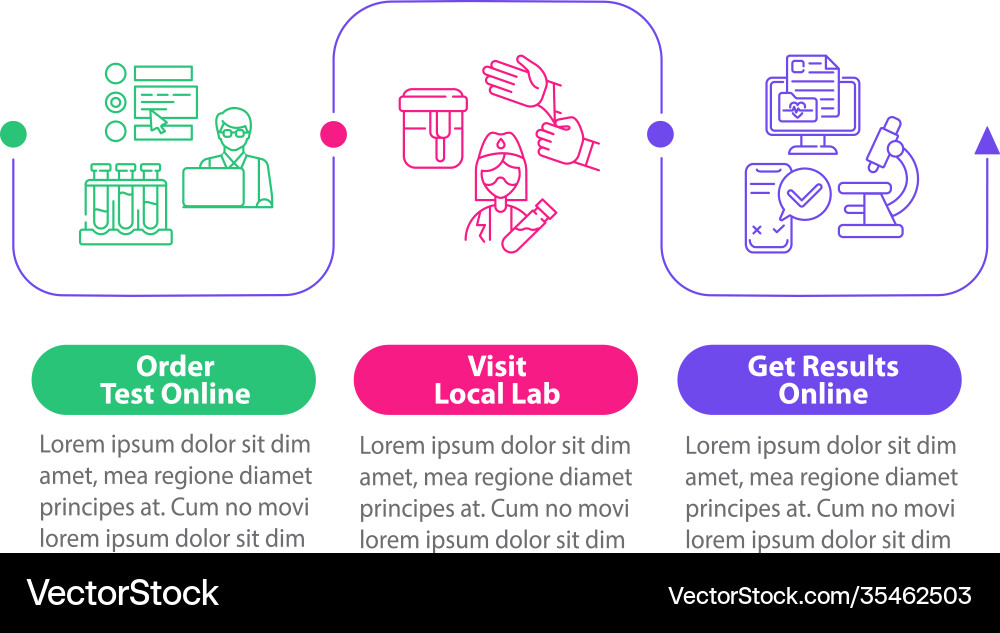 Lab test ordering infographic template Lab test ordering infographic template vector image
