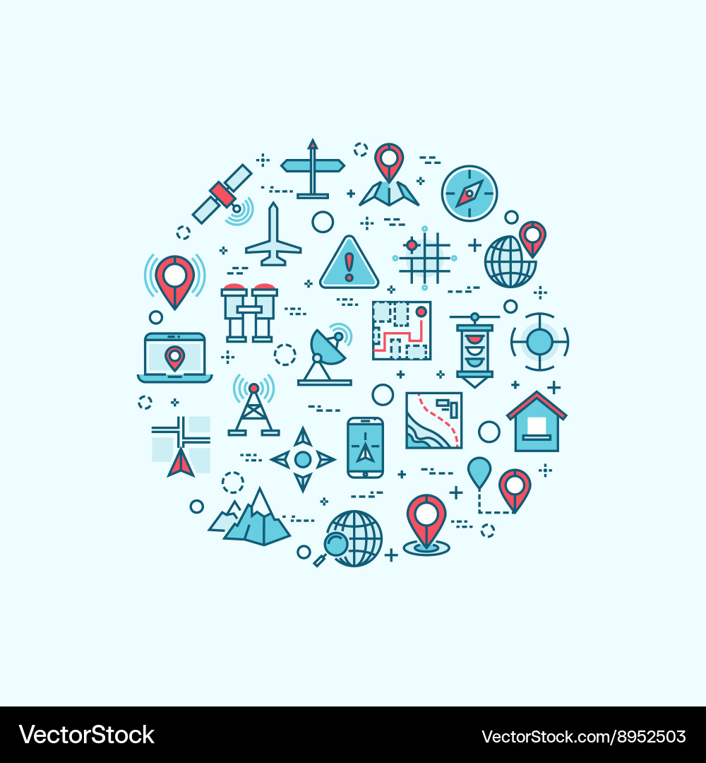 Navigation & Location Icons Vector Image