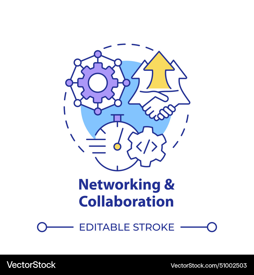 Networking and collaboration multi color concept vector image