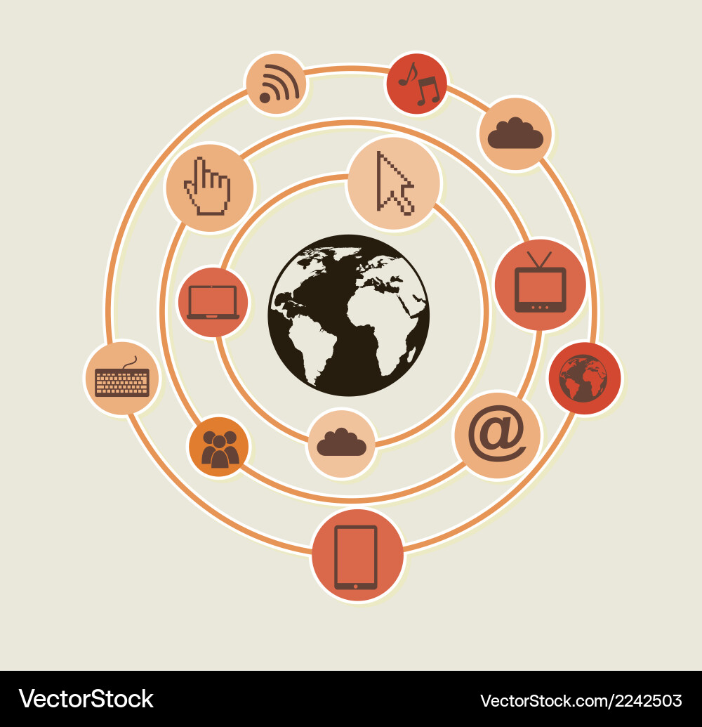 Networking design over gray background Vector Image