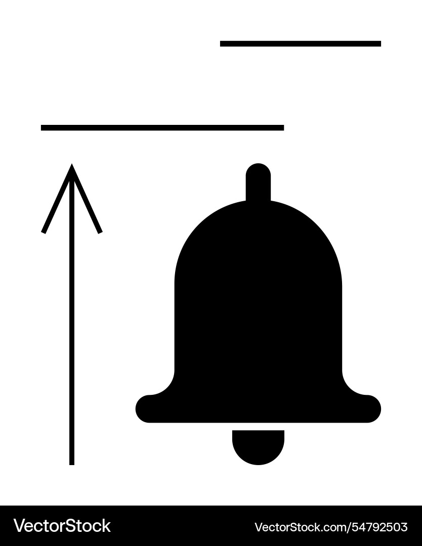 Notification alert with upward arrow indicating vector image