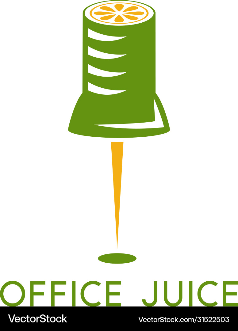 Office pin with slice lemon design template vector image