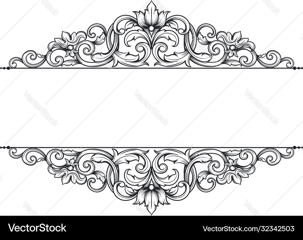 Ornate frame scroll element vector image