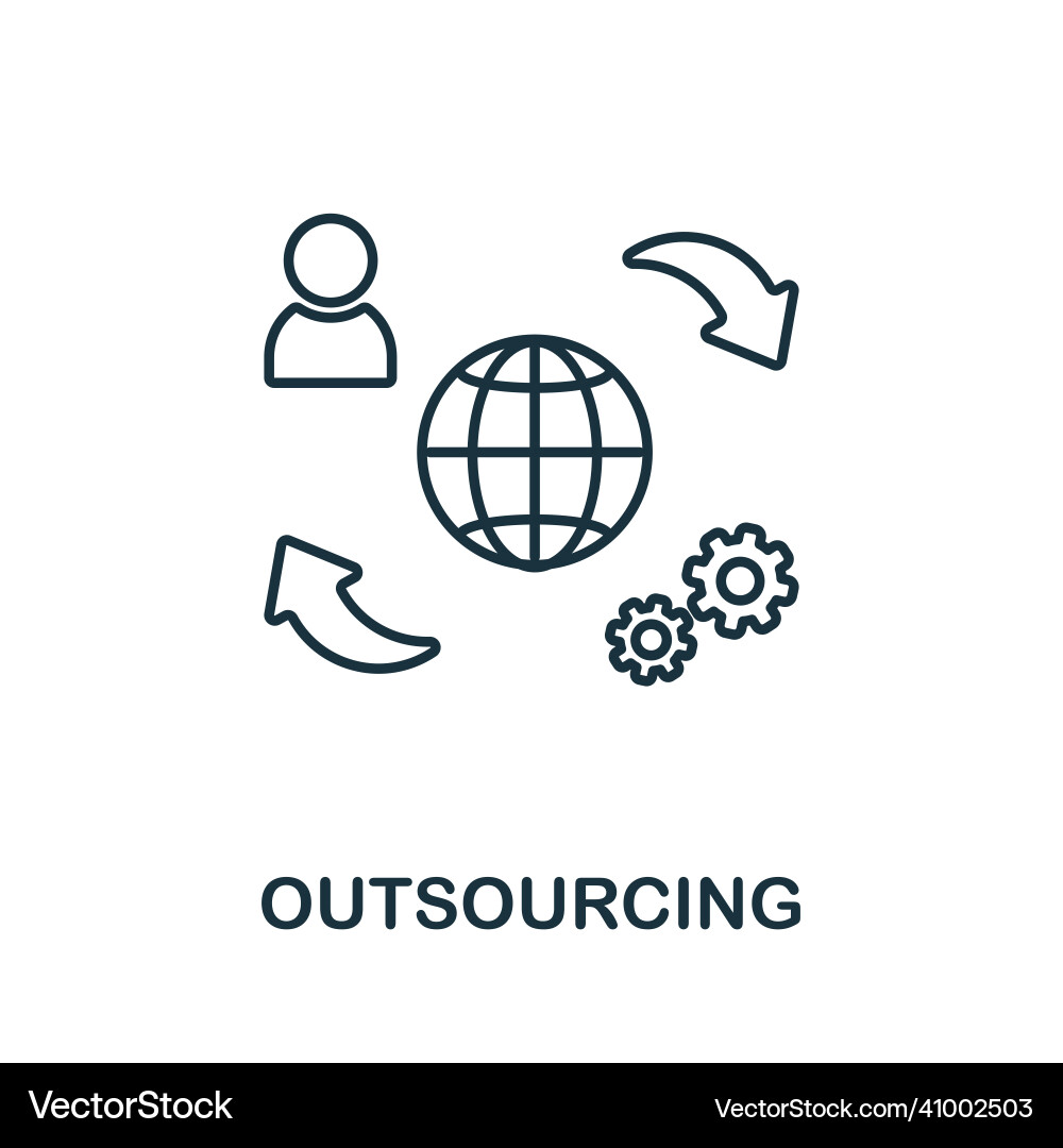 Outsourcing icon line element from digital Outsourcing icon line element from digital Vector Image