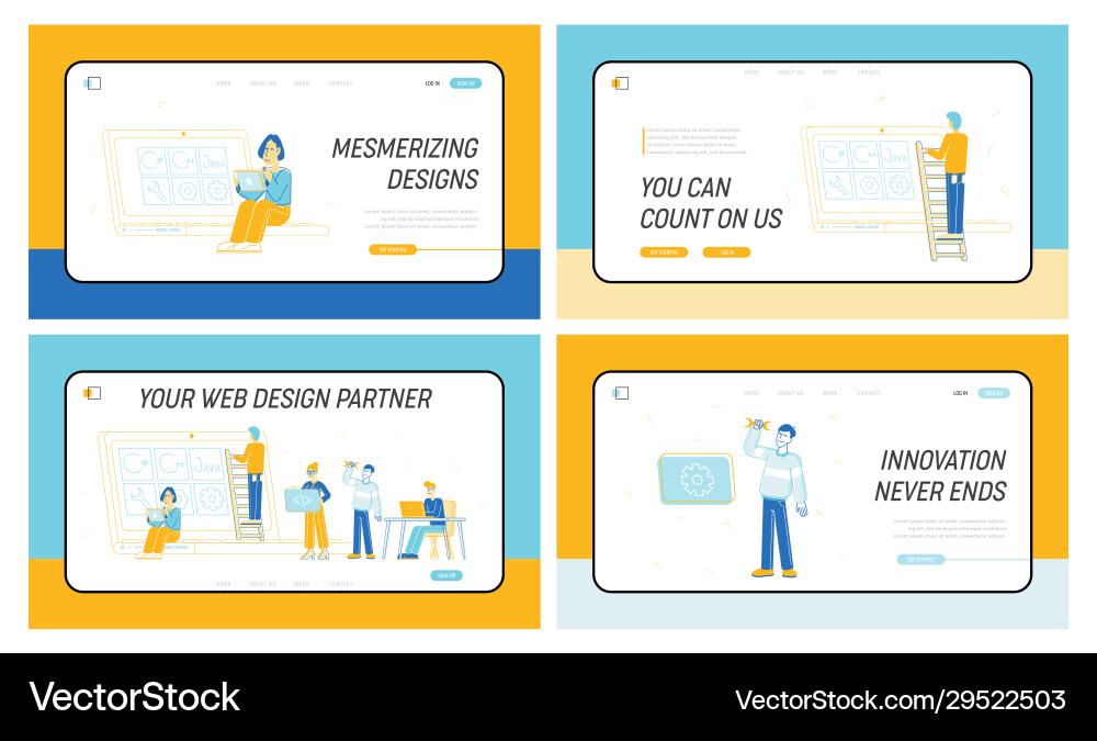 Professional experts front end development website Professional experts front end development website vector image