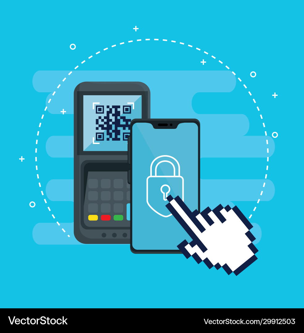 Scan-Code qr mit Smartphone und Datentelefon Scan-Code qr mit Smartphone und Datentelefon vektorbild