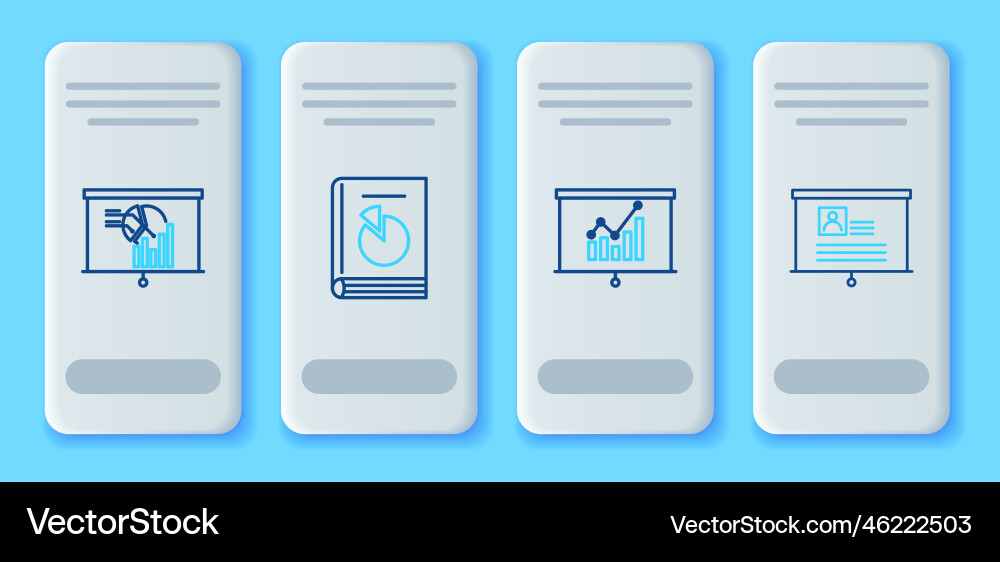 Set line user manual board with graph chart Vector Image