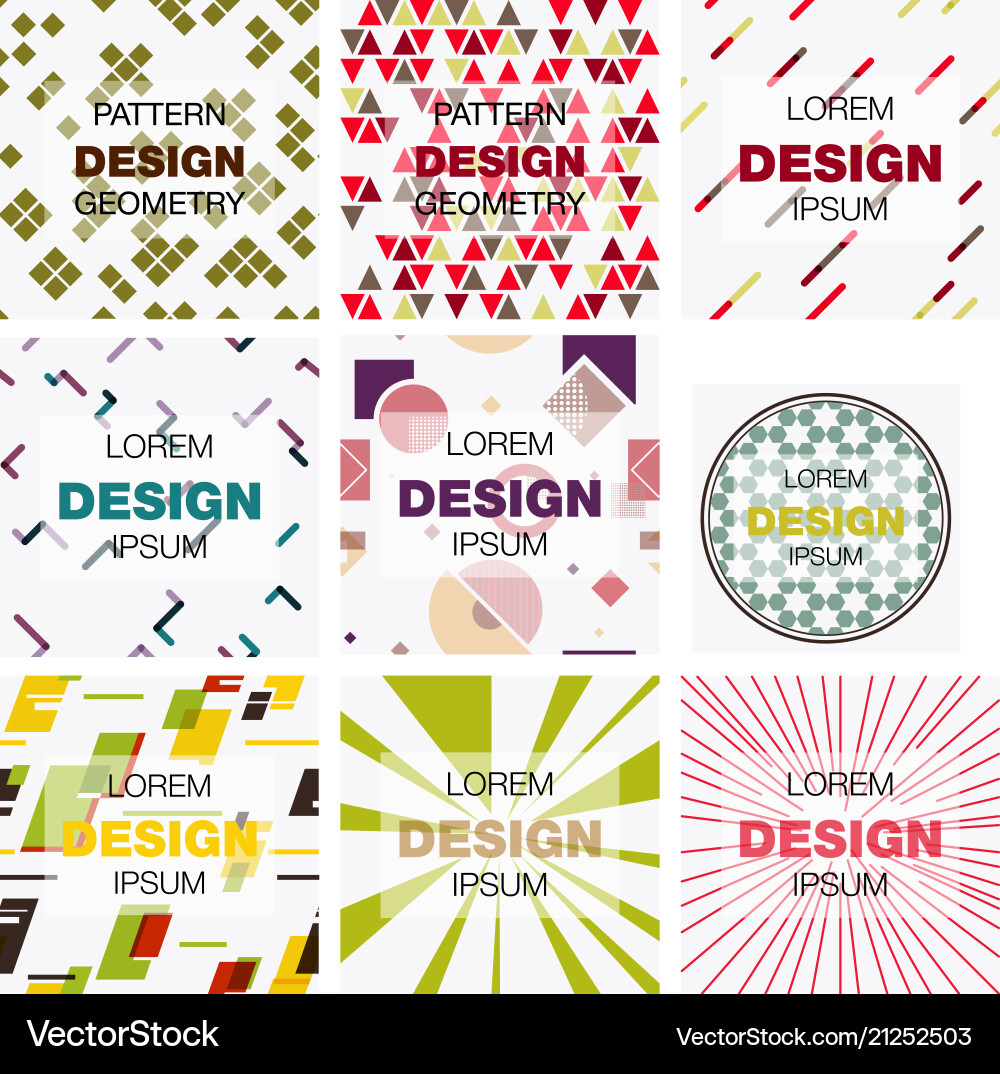 Set of abstract background texture design bright vector image