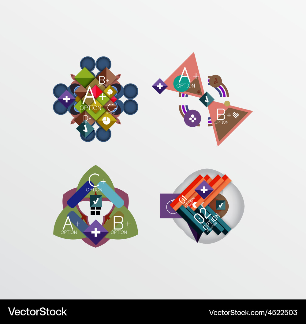 Set of abstract geometric shapes with options vector image