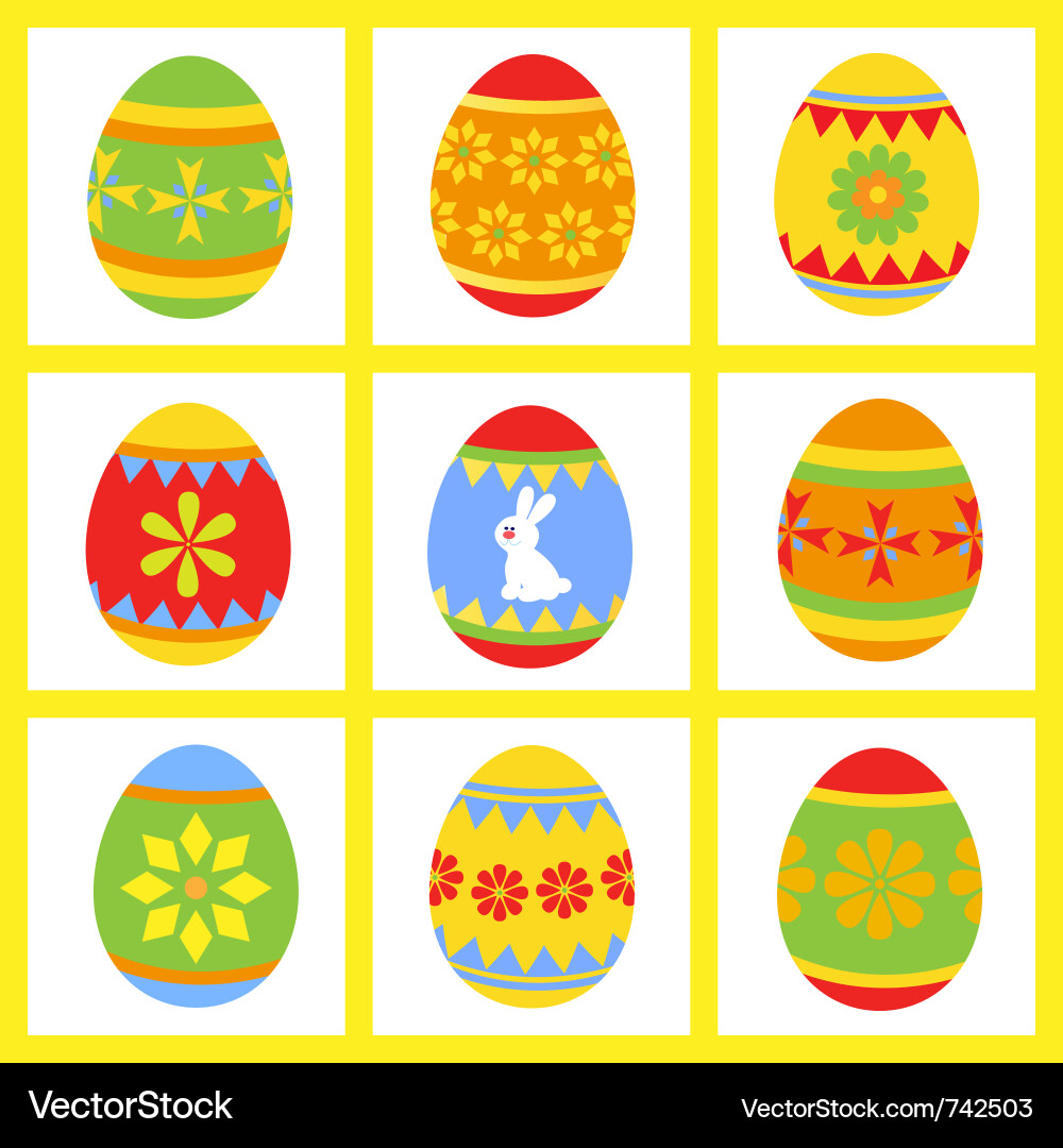 Set of easter eggs Vector Image