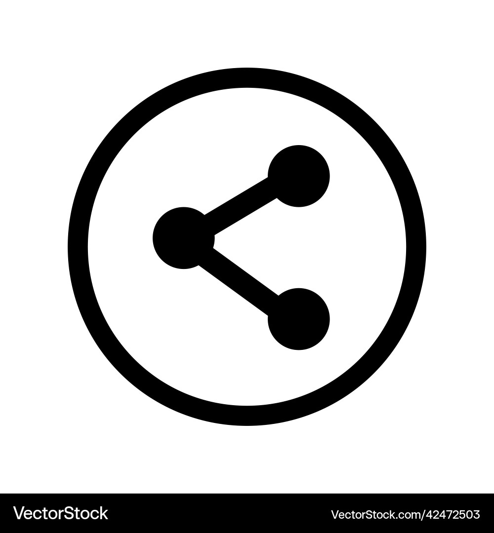 Sharing button icon in a round circle vector image