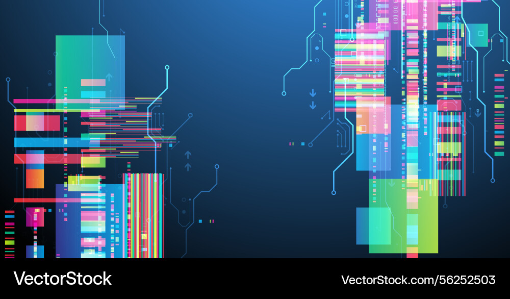 Technological background with colorful squares Technological background with colorful squares vector image