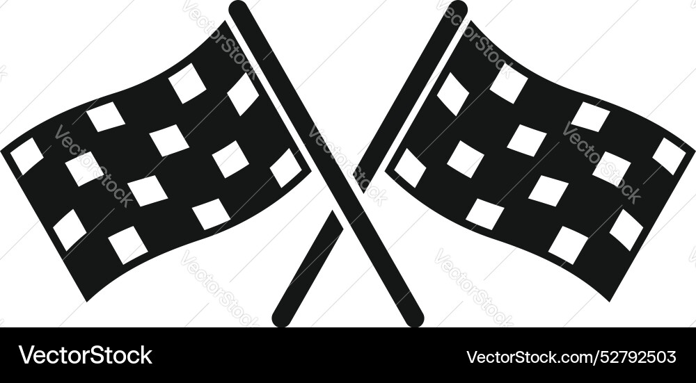 Two crossed checkered flags representing speed Two crossed checkered flags representing speed vector image