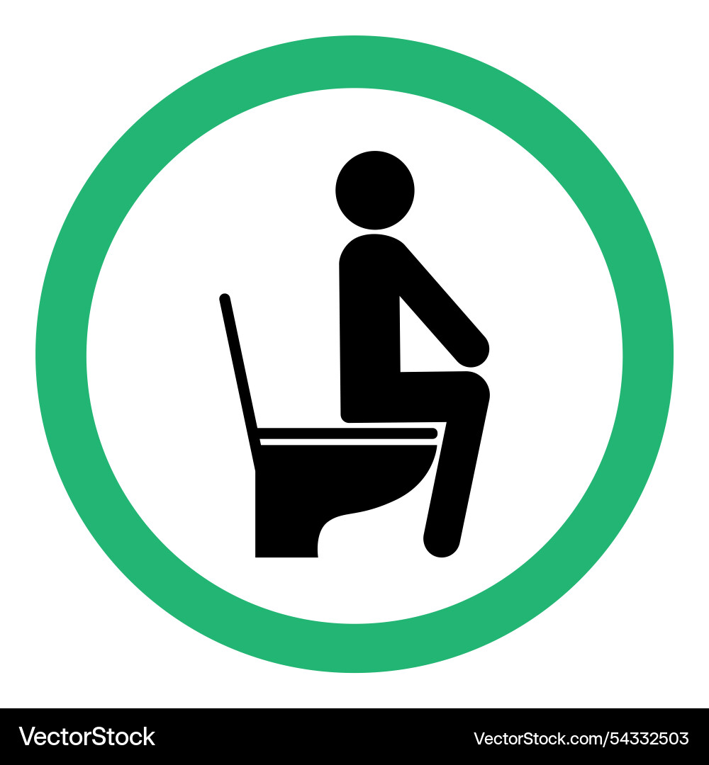 Wc toilet sign correct way to use sit vector image